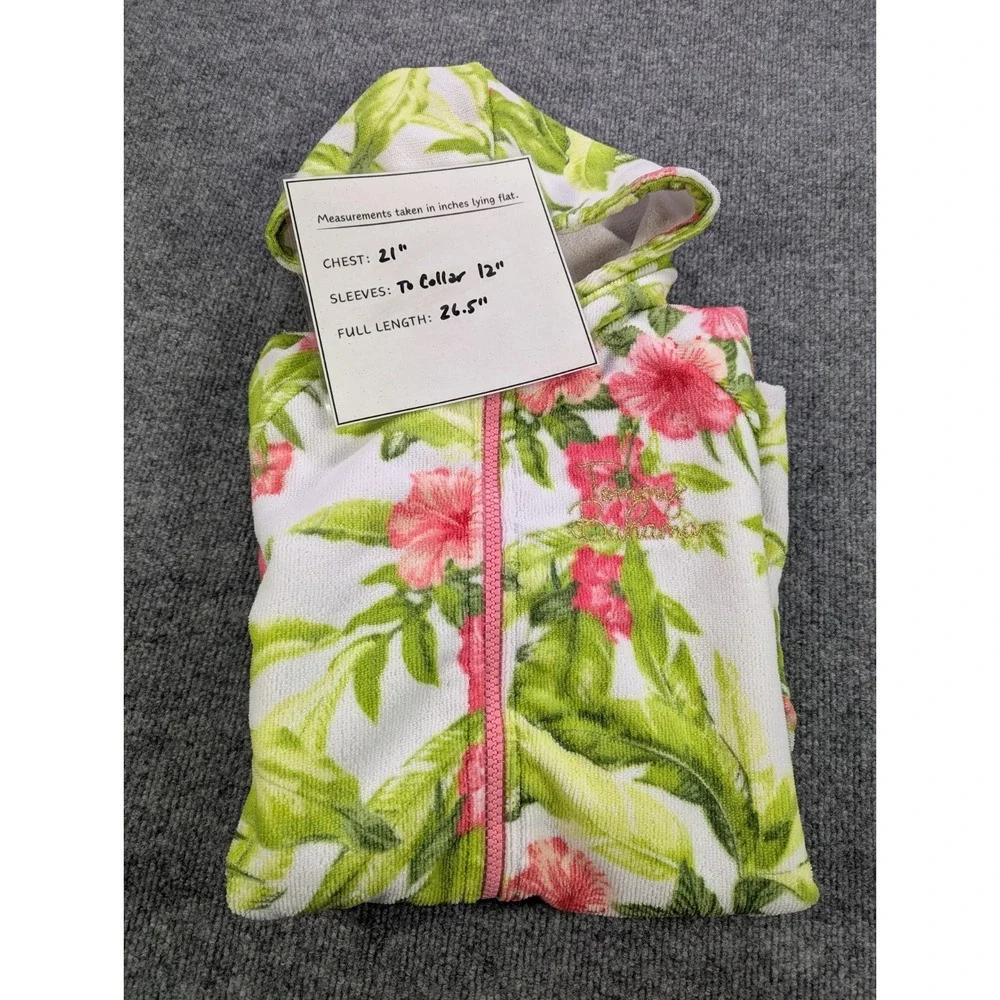 Tommy Bahama Beach Cover Up Hoodie Kids Size L/XL 7-12 Multi Color Pockets
